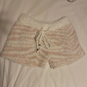 Fuzzy zebra print shorts